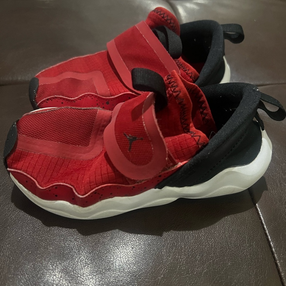 Kids Red and Black Jordan Shoes